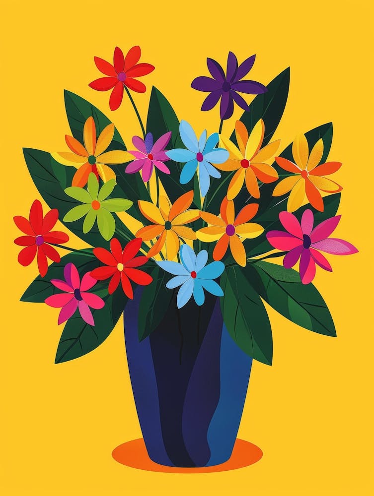 Colorful Flowers In A Vase