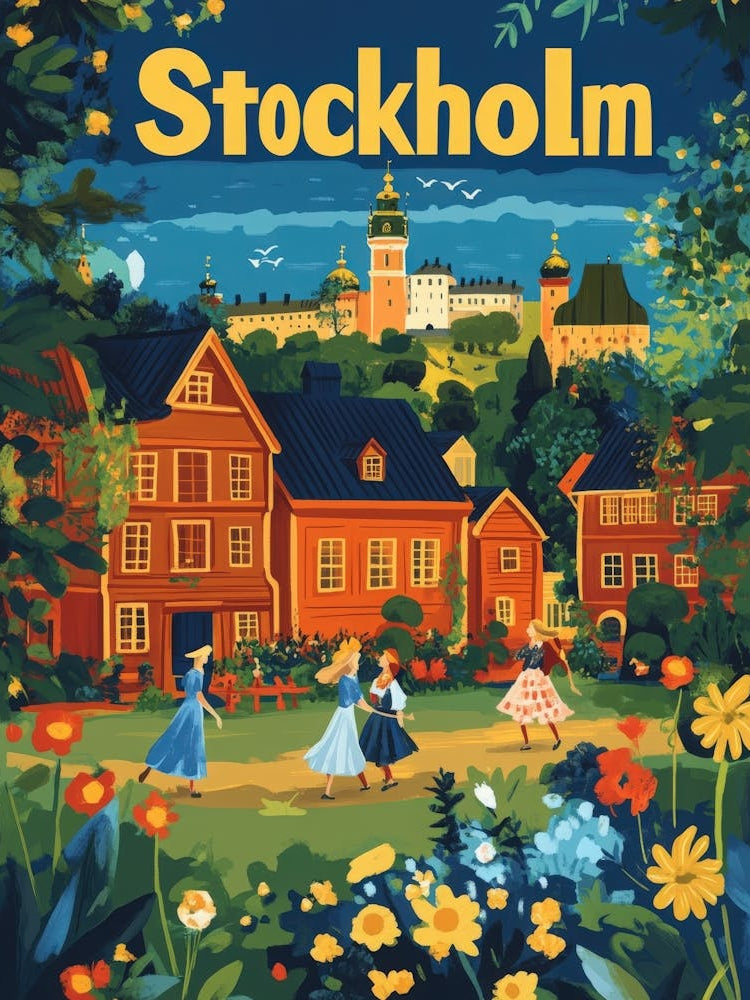 Aihrgdesign A 1970s Inspired Travel Poster For Stockholm