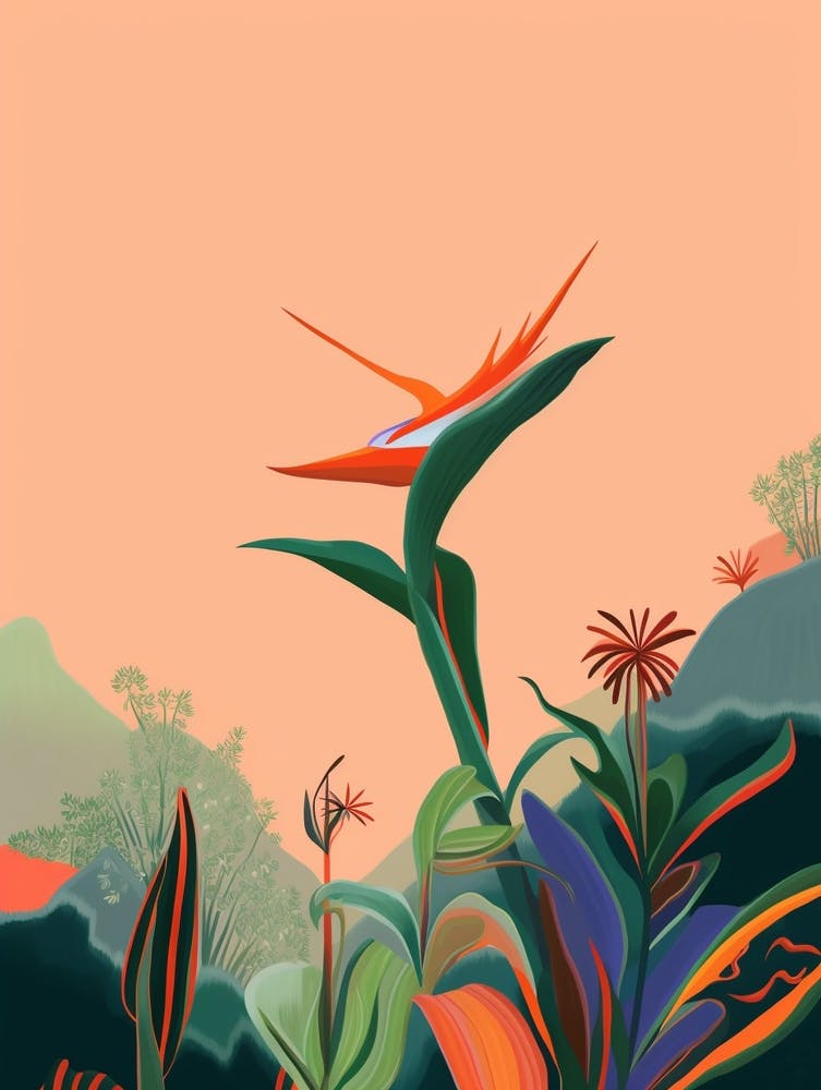 Boho Plant Painting Bird Of Paradise 3