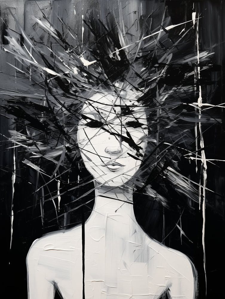 Invisible Threads Abstract Black And White 6
