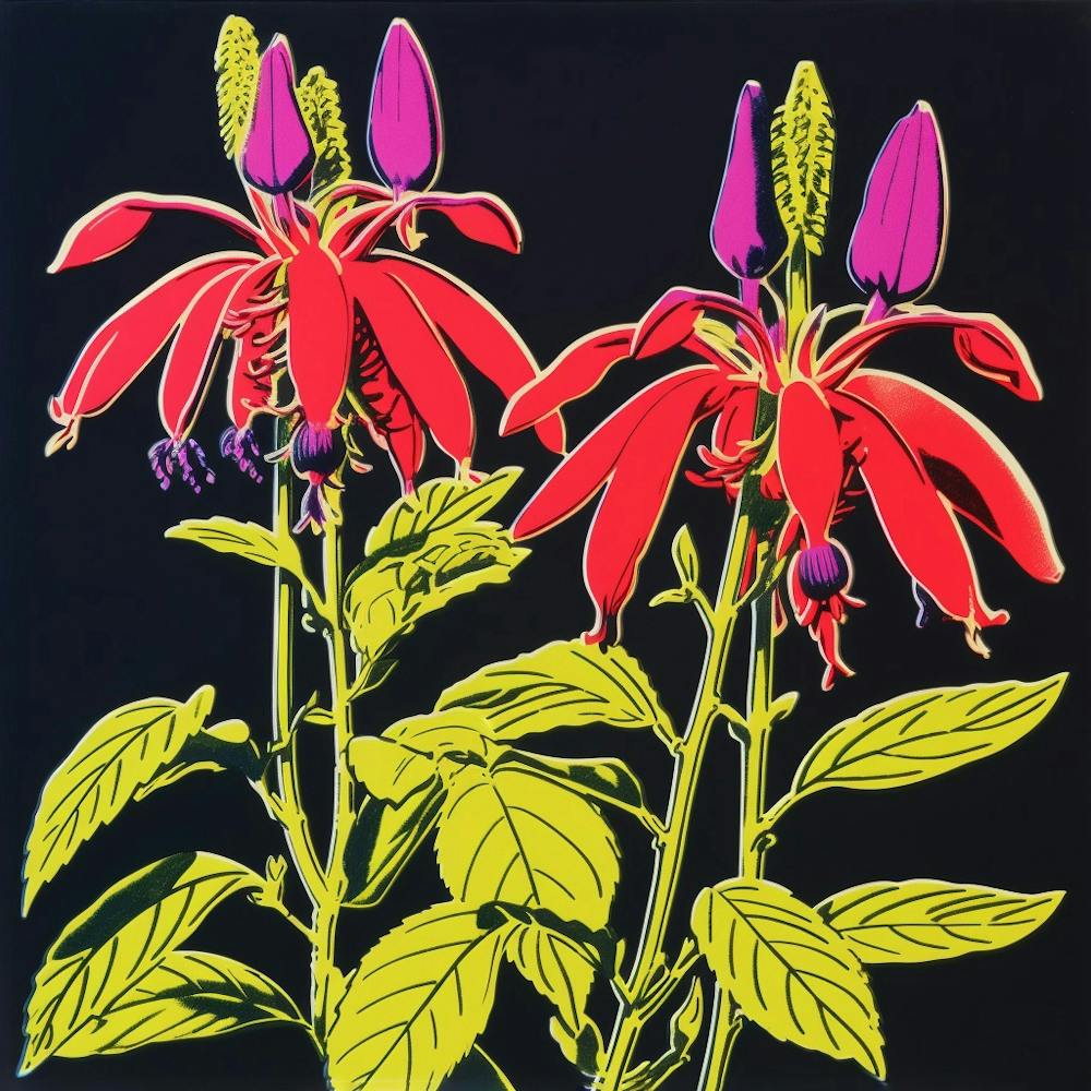 Fuchsia 2 Pop Art Illustration Square