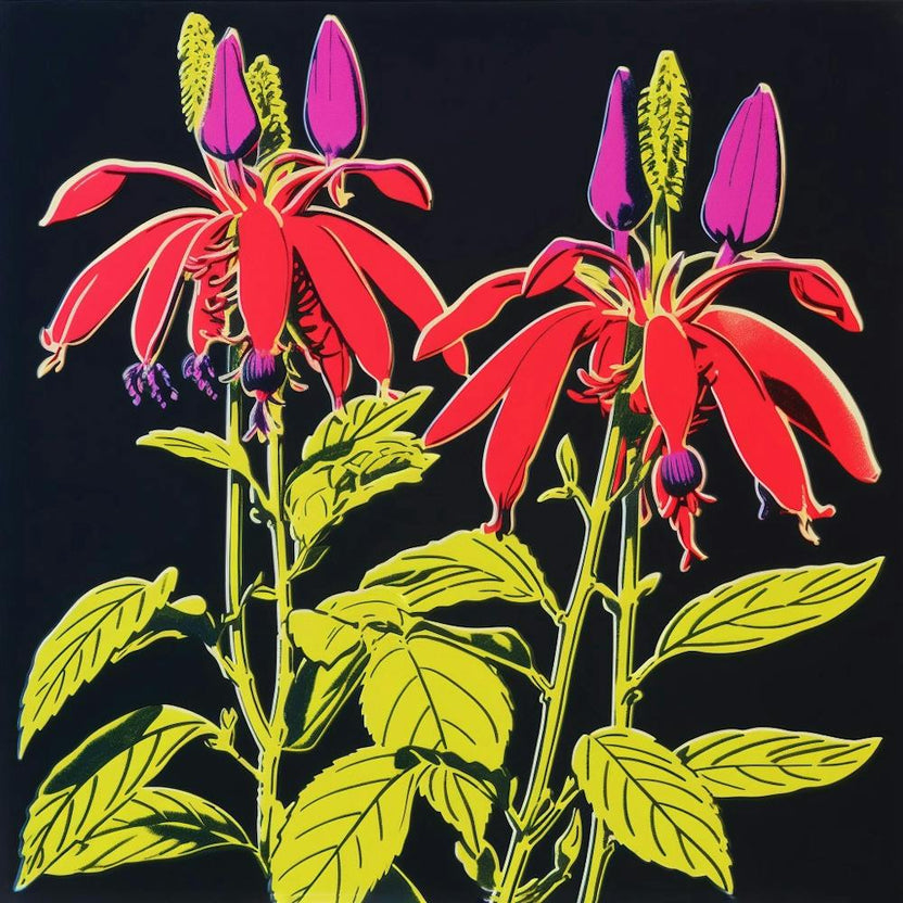 Fuchsia 2 Pop Art Illustration Square