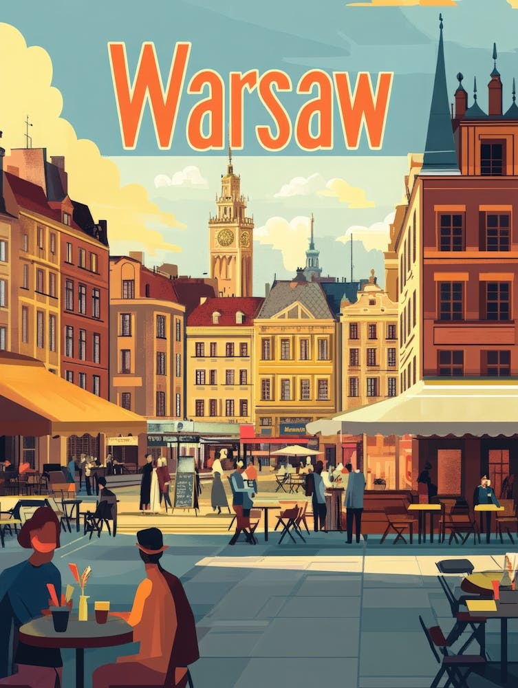 Aihrgdesign A 1970s Inspired Travel Poster For Warsaw