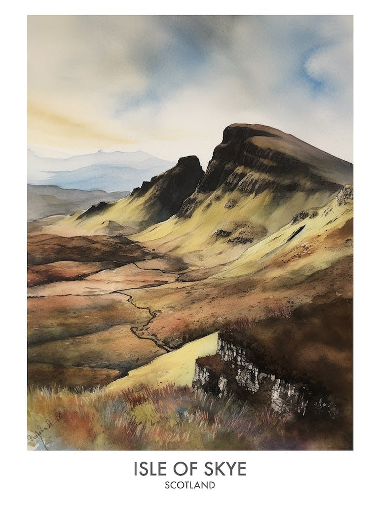 Isle Of Skye 4 Watercolour Travel Poster