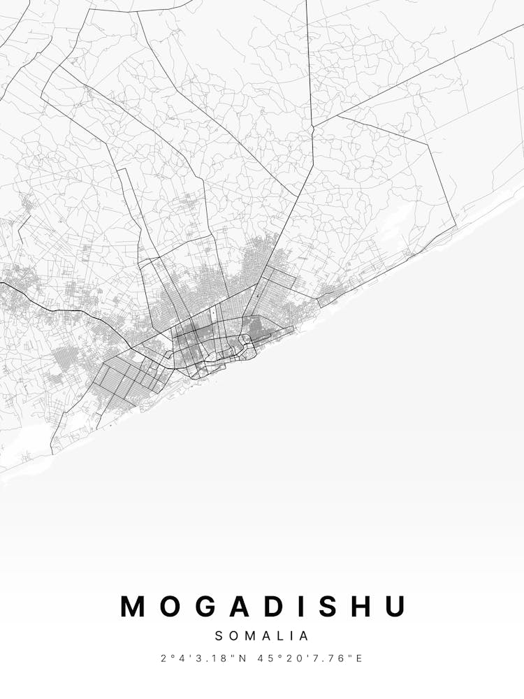Mogadishu Somalia Weiße Karte