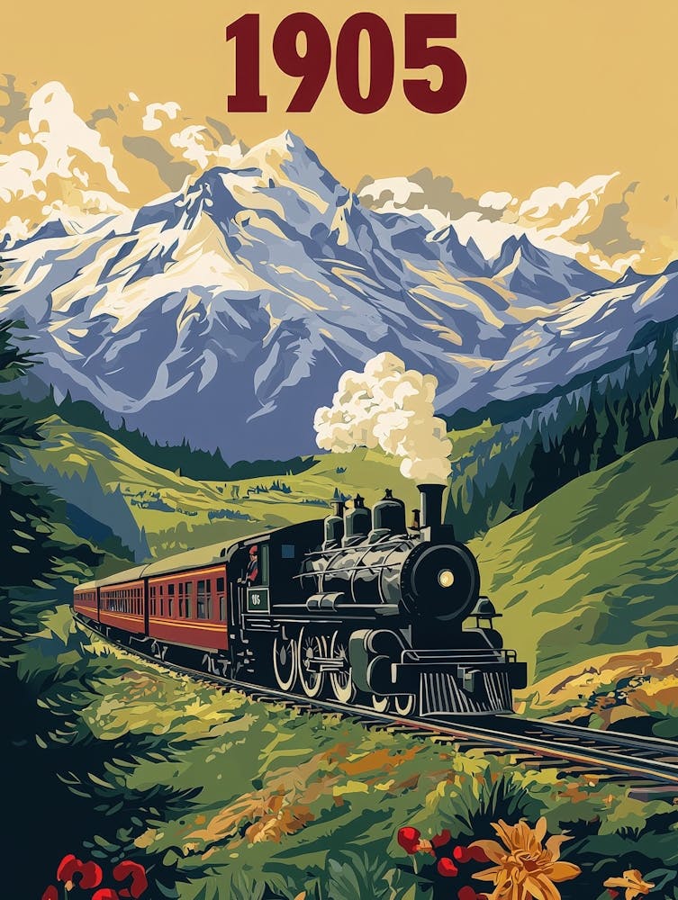Aihrgdesign A Vintage Travel Poster Of A Mountain Railway In