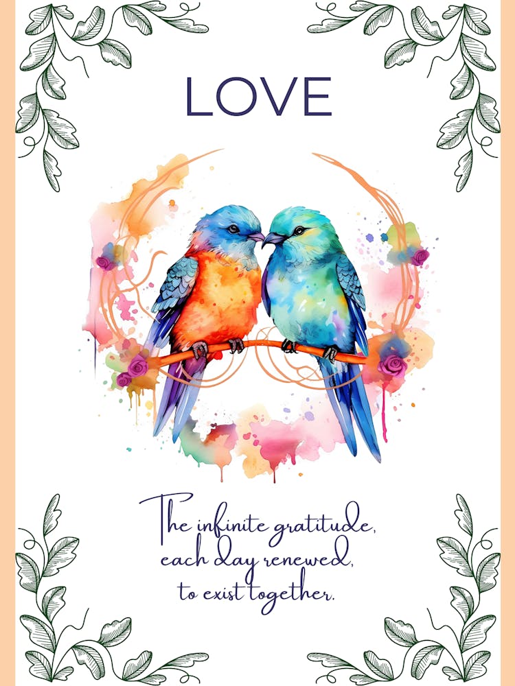 Romantic Birds Love Quote variation 3