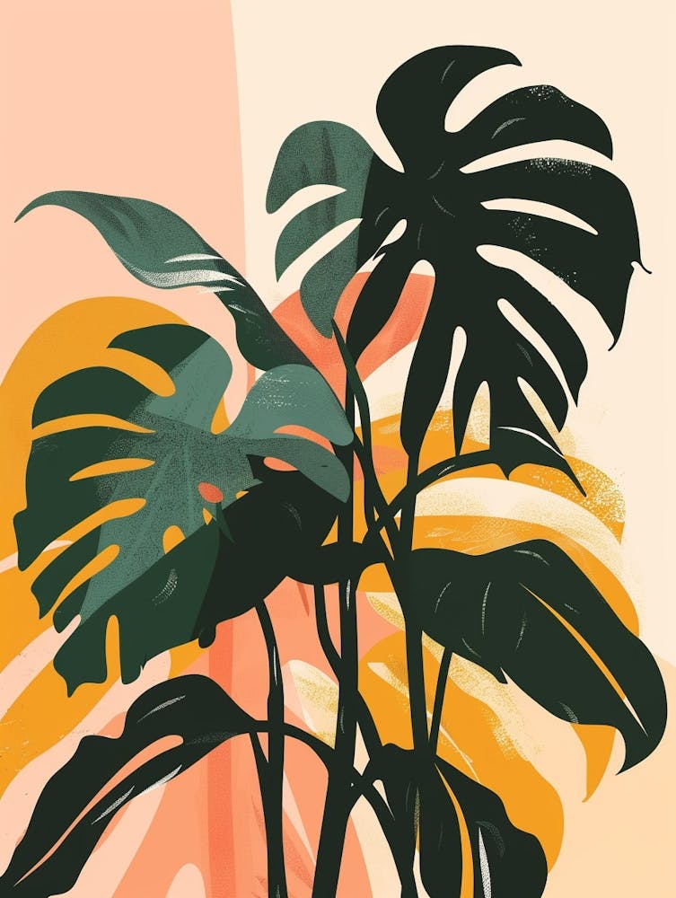 Monstera Plant Minimalist Illustration 5