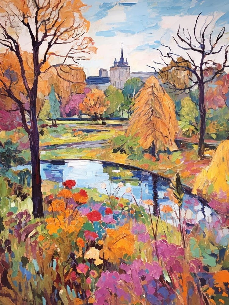 Autumn Gardens Painting Royal Botanic Garden Edinburgh 5