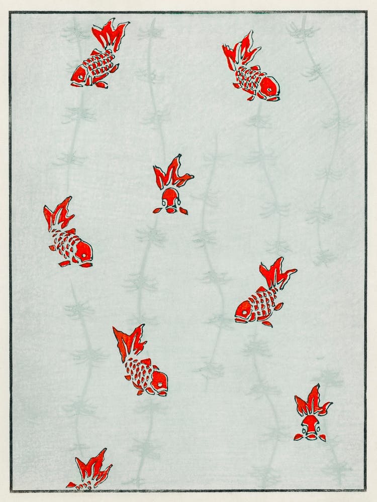 Seamless Gold Fish Illustration, Shin Bijutsukai