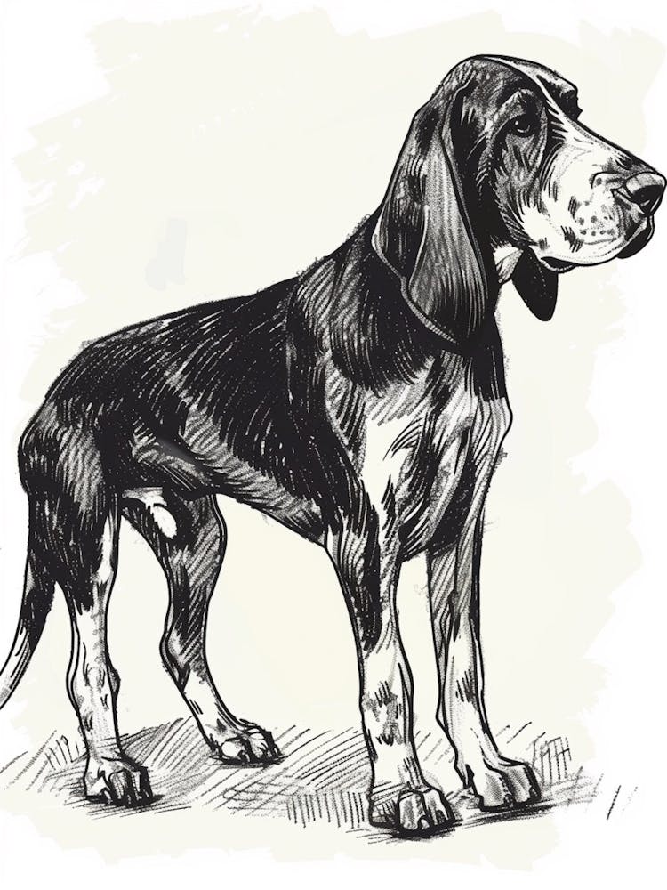 Black And Tan Linienskizze 1
