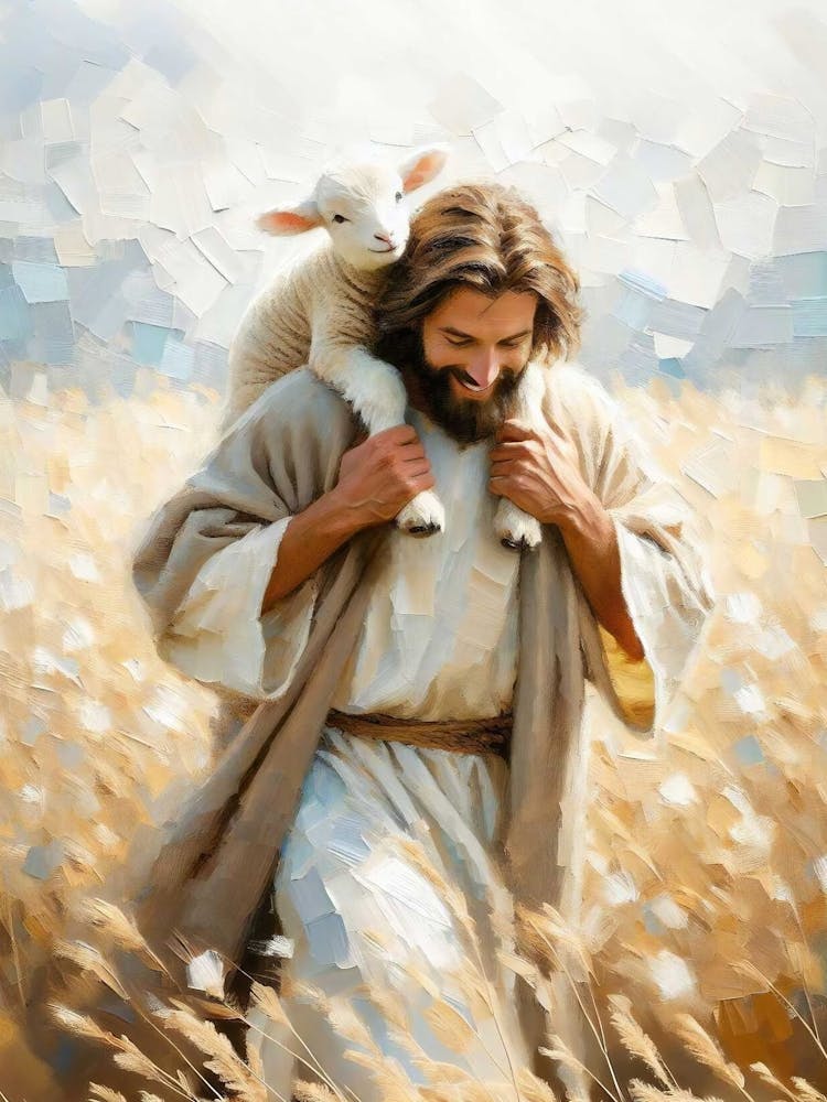 Carry You Home, Modern Christian Art, Christian Painting, Jesus And Lamb, Leave The 99 Art, Bible Verse Art, Lds Painting, Jesus Painting