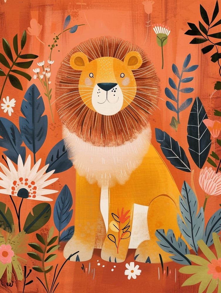 African Lion Lion In Different Seasons Illustration 1