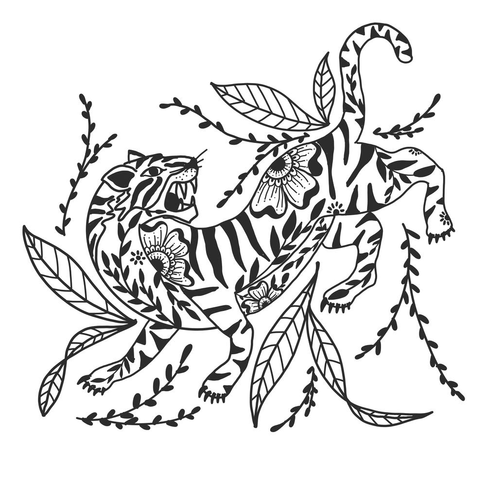 Tiger Warrior Square Line