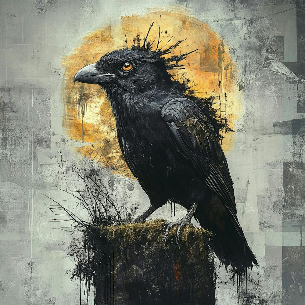 Crow and Moon