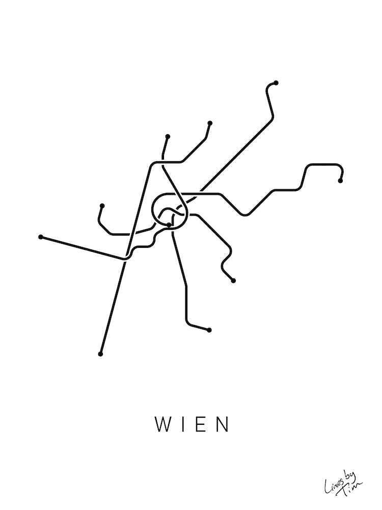 Vienna Metro Lines Black - Wien