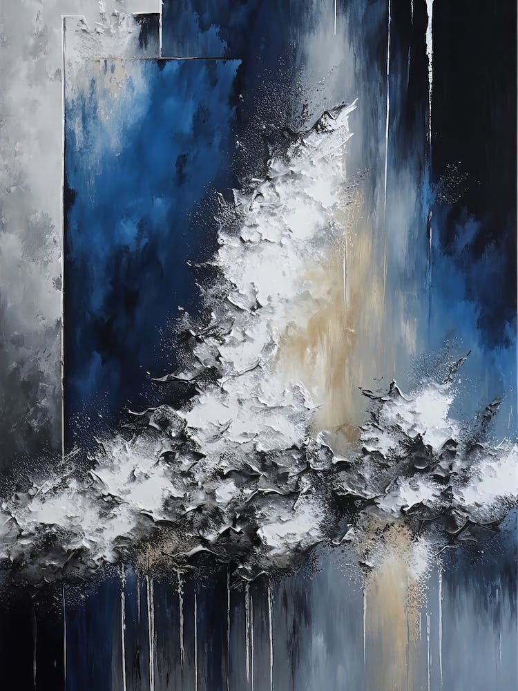 Blue White Abstract 2