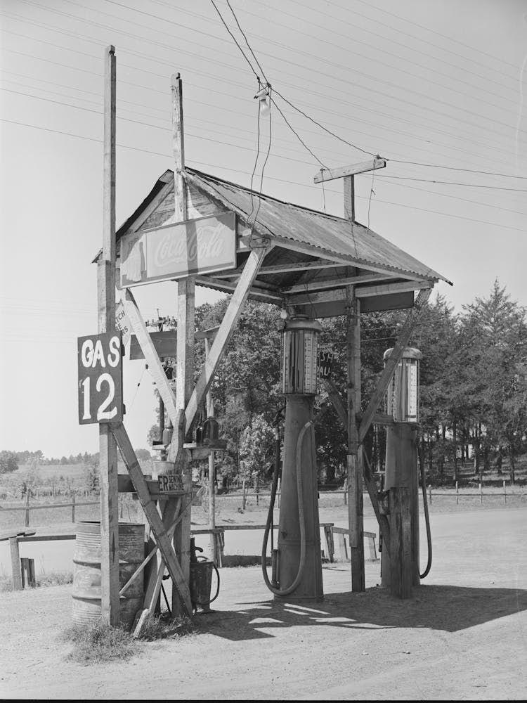 Service Station, San Augustine, Texas By Russell Lee