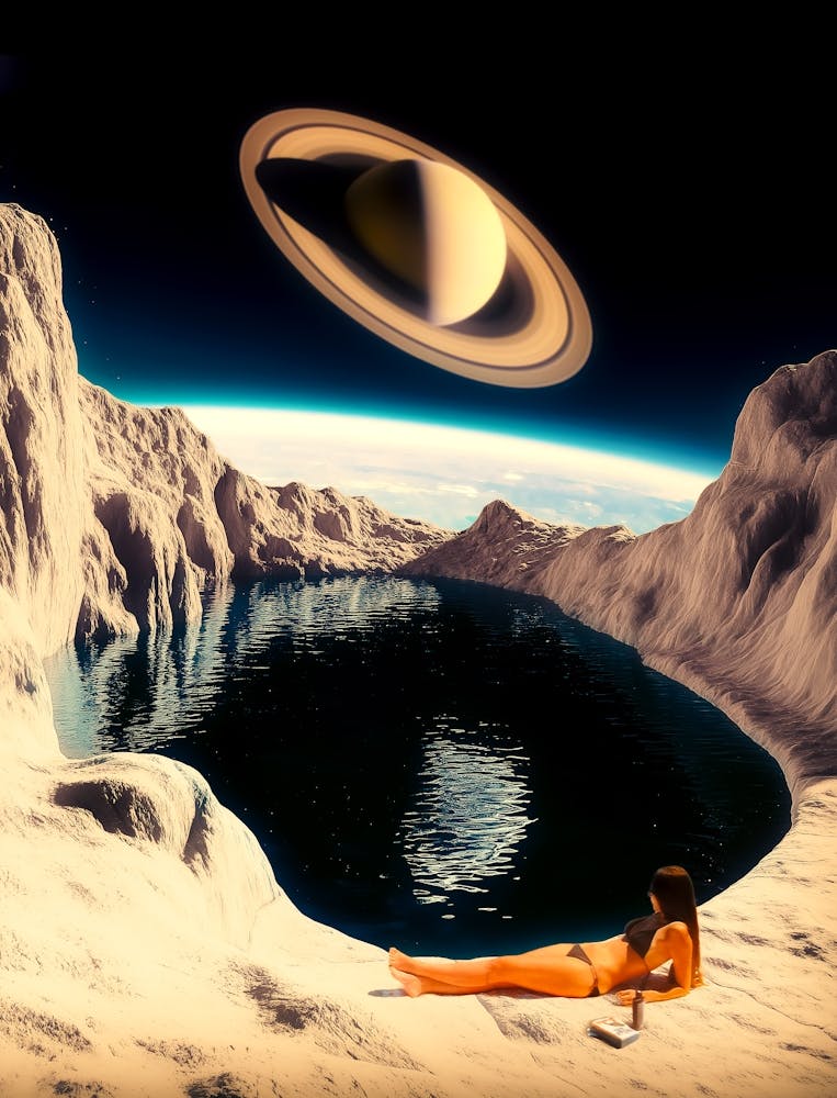 Saturn Over Moon Pool