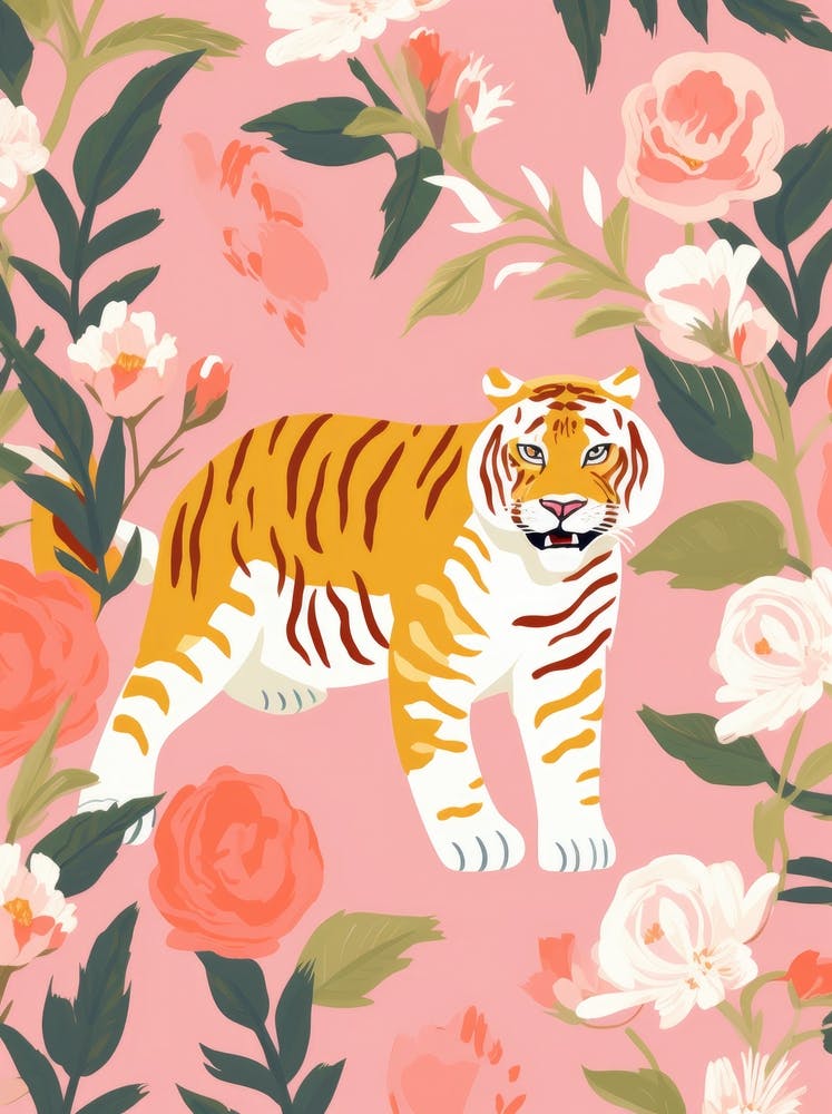 Motif Sans Couture Avec Tigre