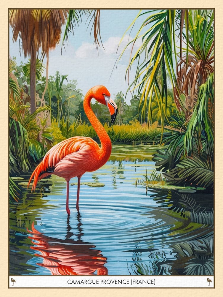 Greater Flamingo Camargue Provence France Tropical Illustration 1 Poster