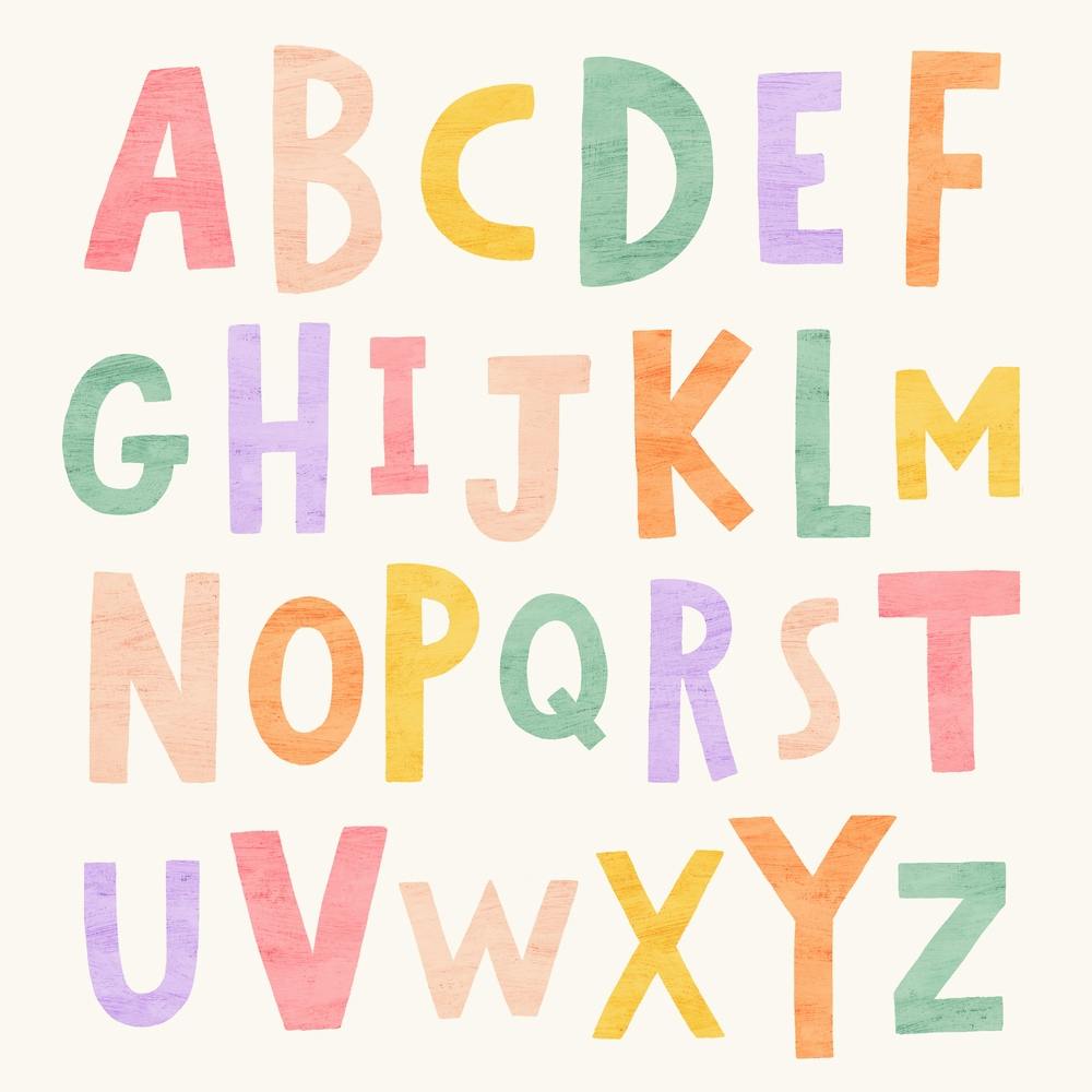 Alphabet Pastel Square