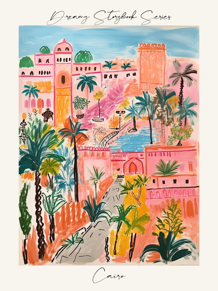 Poster Of Cairo, Dreamy Storybook Illustration 4