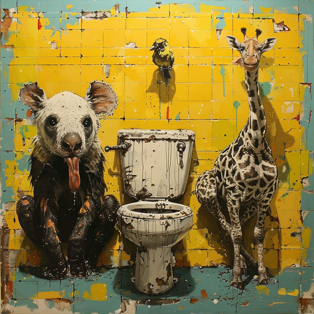 Giraffes In The Toilet 1
