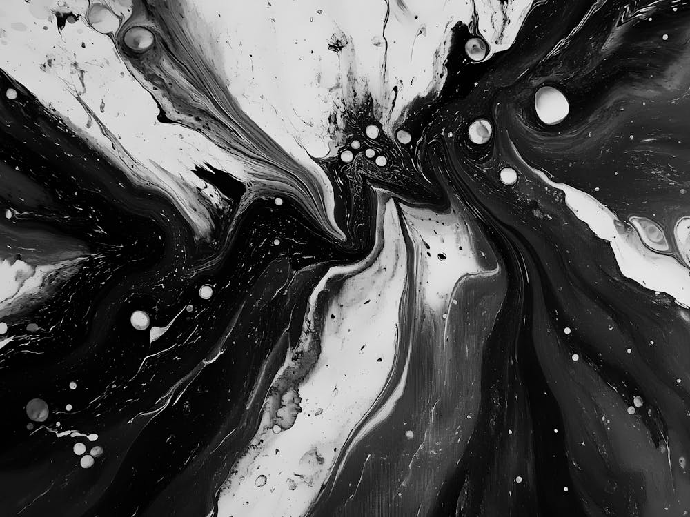 Abstract Black And White Painting 56