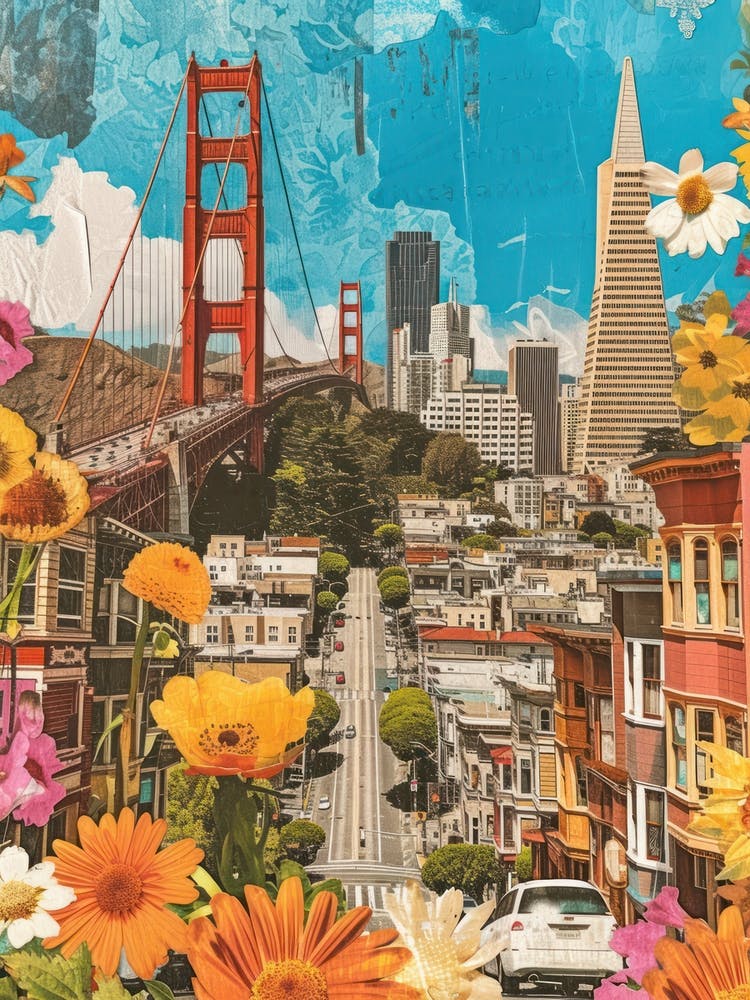 San Francisco   Retro Collage Style 1