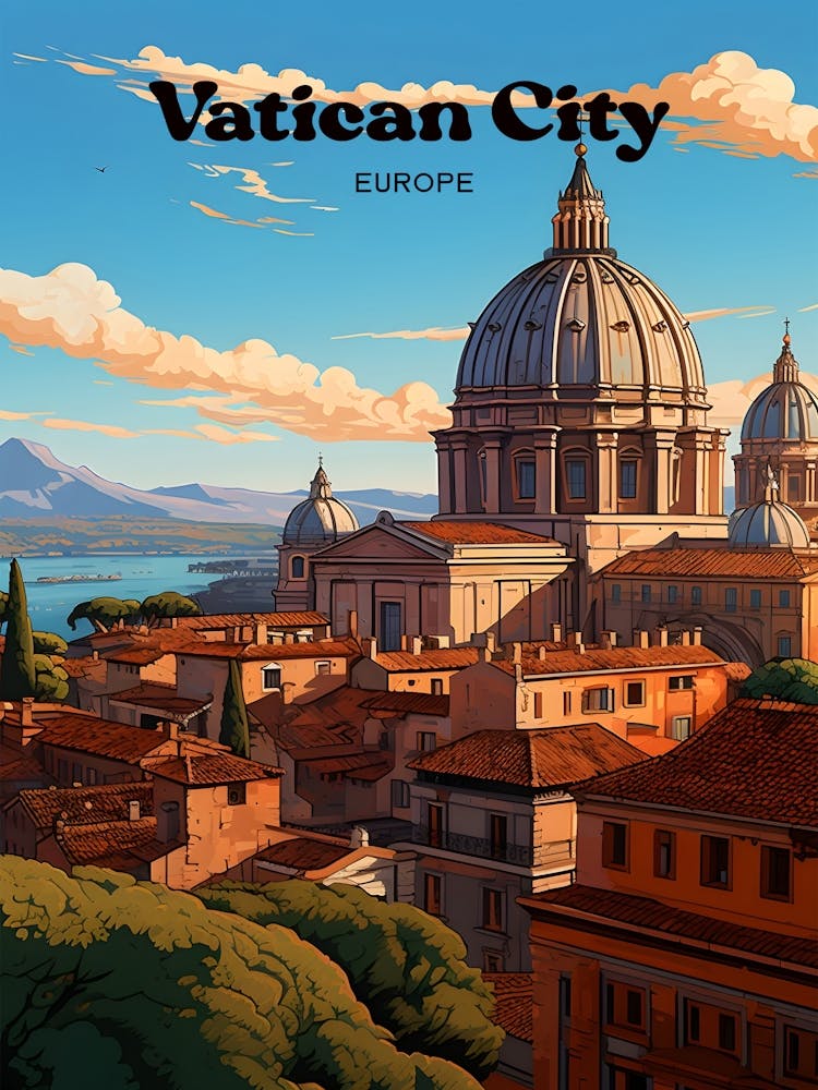 Vatican City Europe Roman Catholic Modern Travel Art