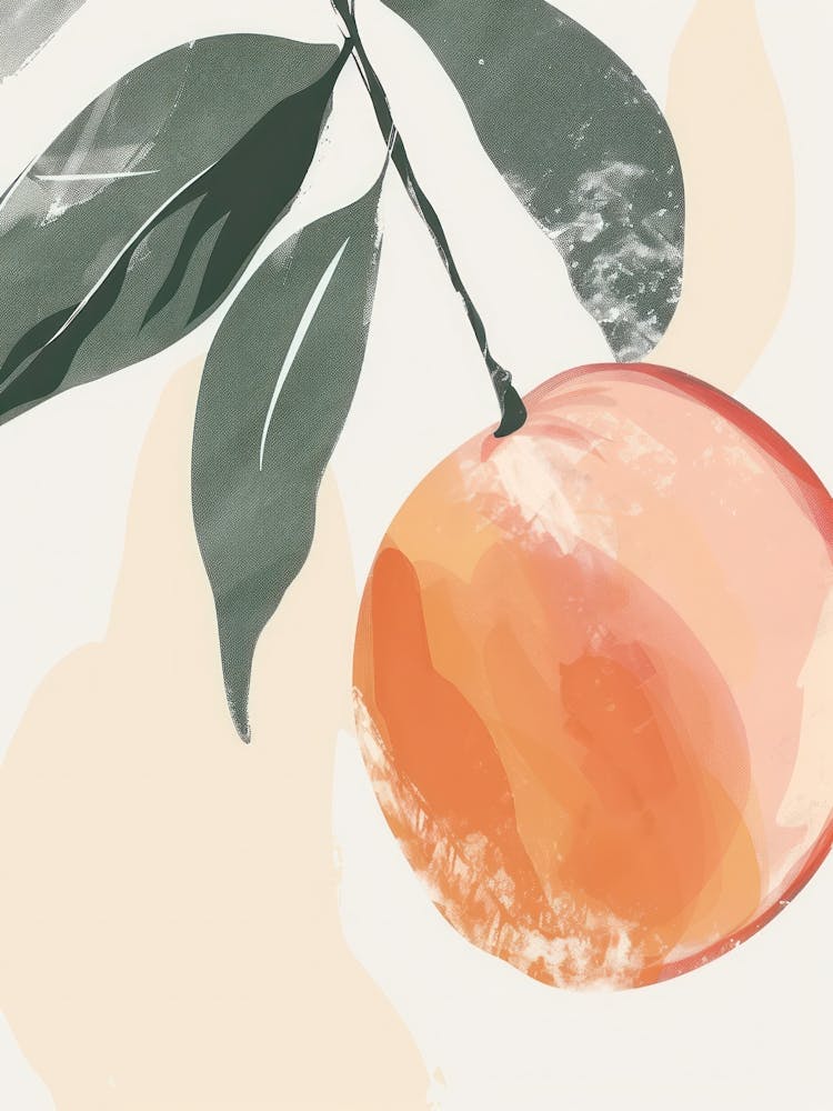 Peaches Close Up Illustration 2