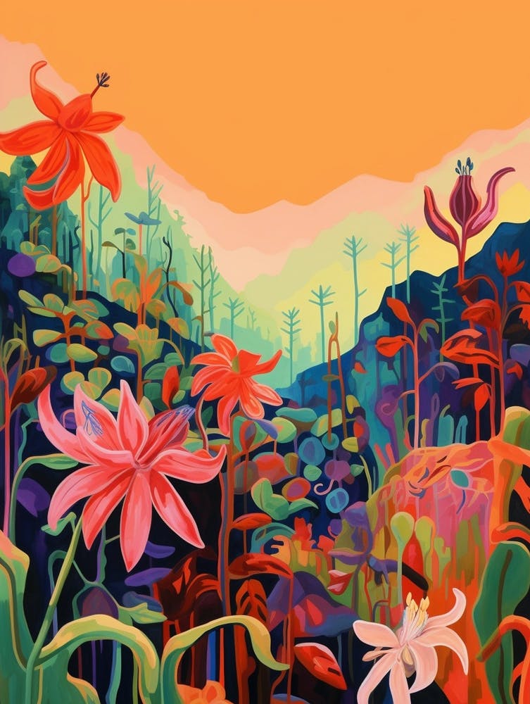 Boho Wildflower Painting Columbine 6