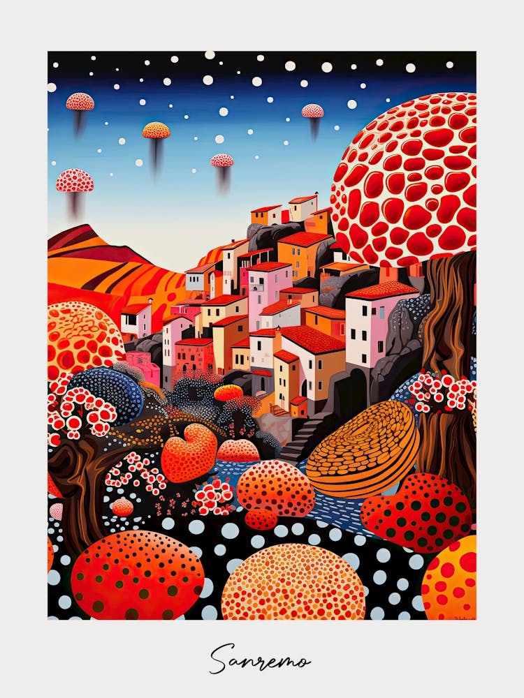 Poster Of Sanremo, Italy, Illustration In The Style Of Pop Art 3