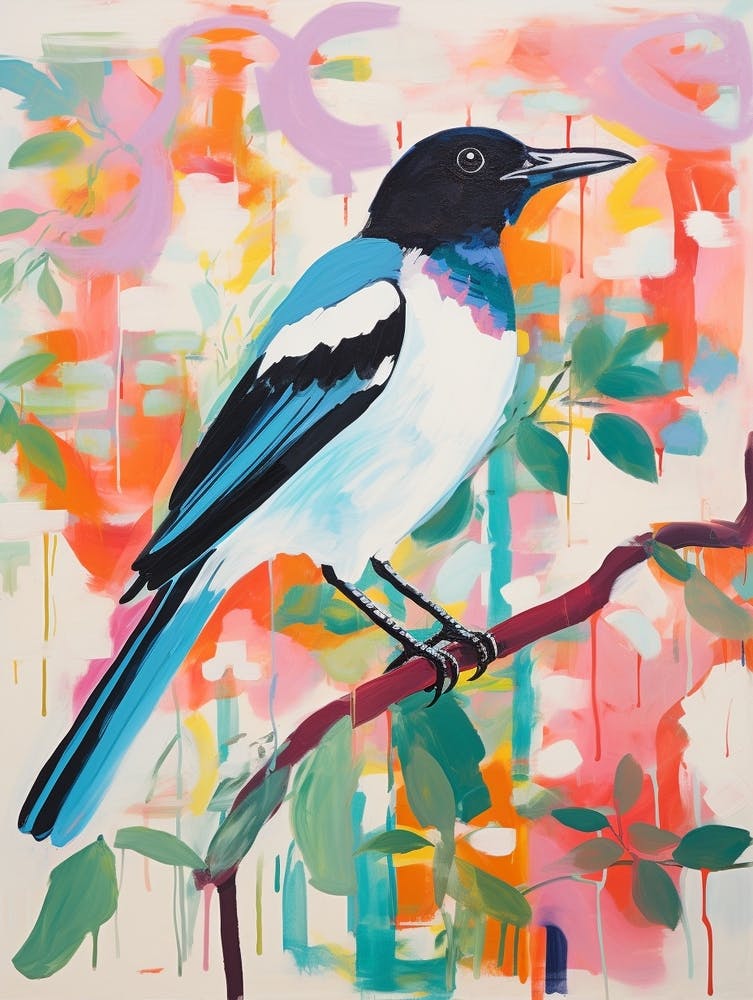 Colourful Bird Painting Magpie 5