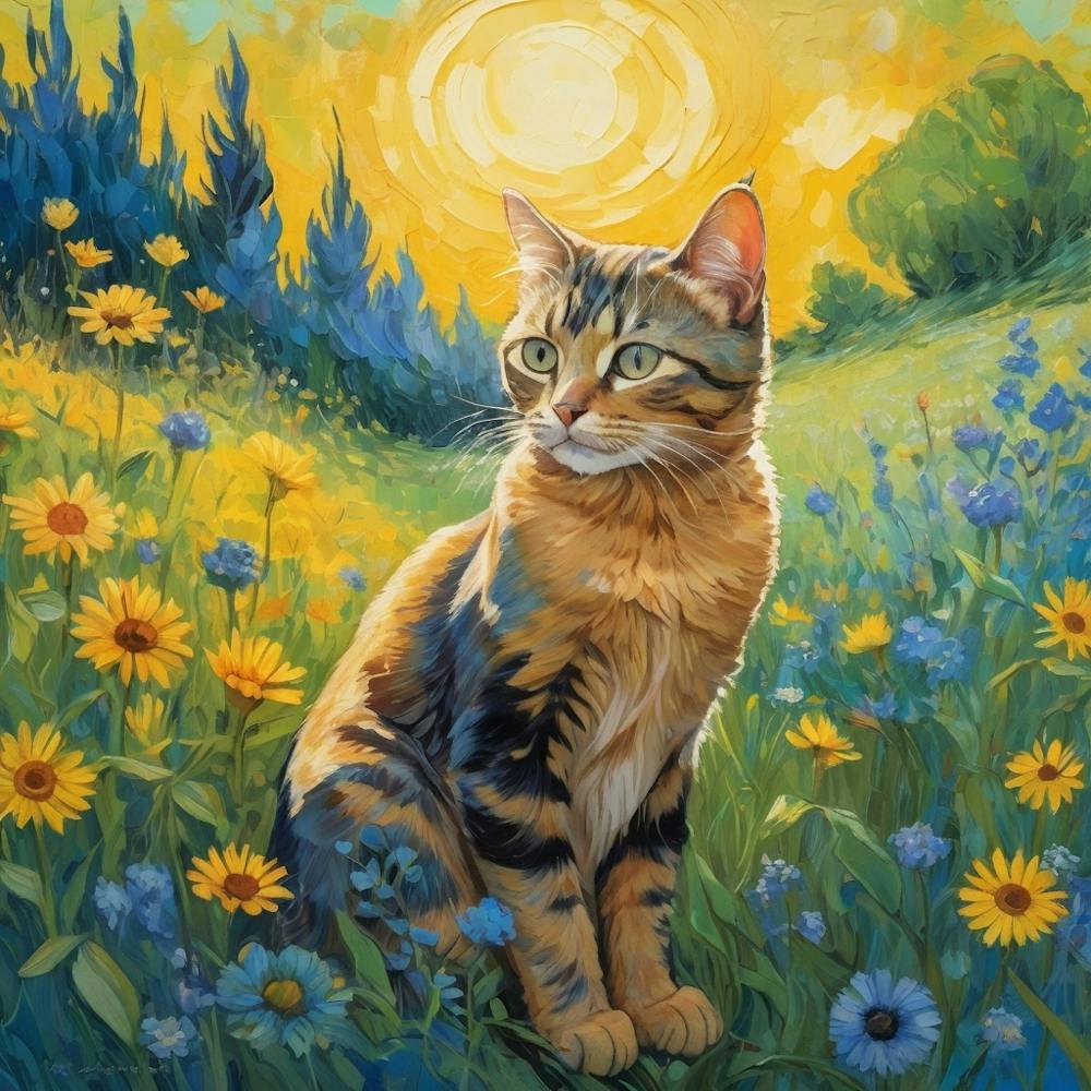 Cat In The Meadow