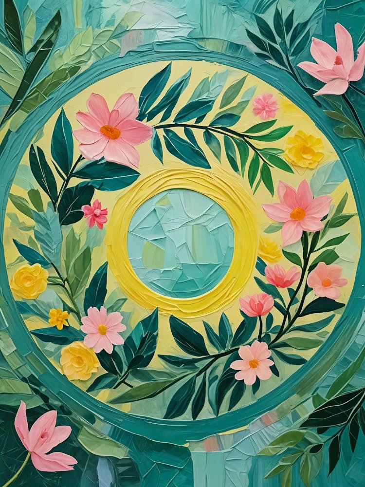 Tropical Circle Of Flowers no4
