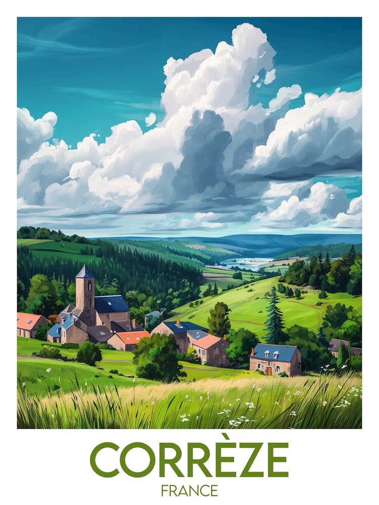 Affiche de voyage Corrèze 2