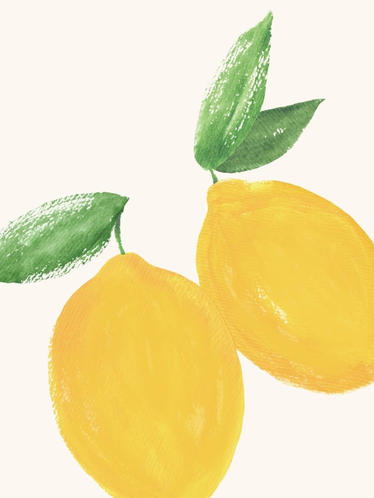 Zitrone Große Zitrus-Sommerfrucht Aquarellmalerei Minimalistischer Küchendruck