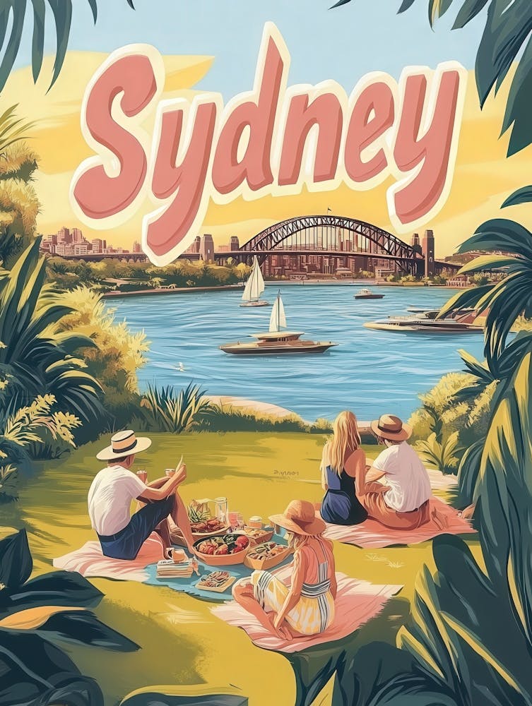 Aihrgdesign A Retro Travel Poster For Sydney 2
