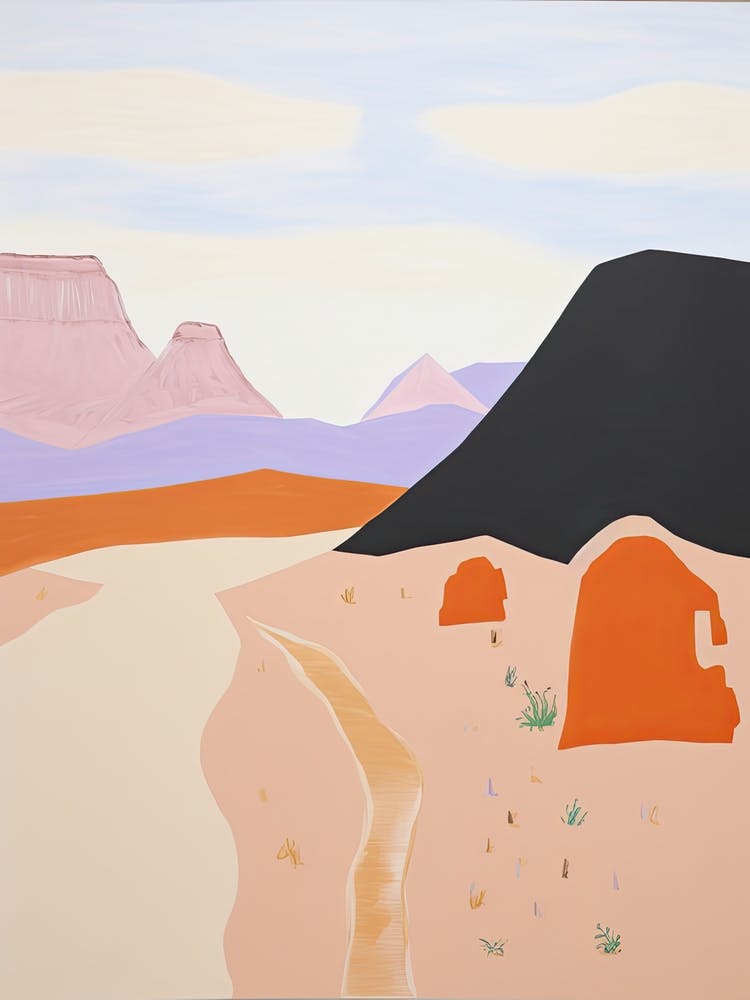 Syrian Desert Middle East, Zeitgenössische Abstrakte Illustration 4