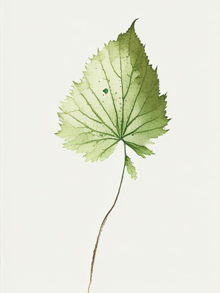 Shiso Leaf Minimalist Watercolour