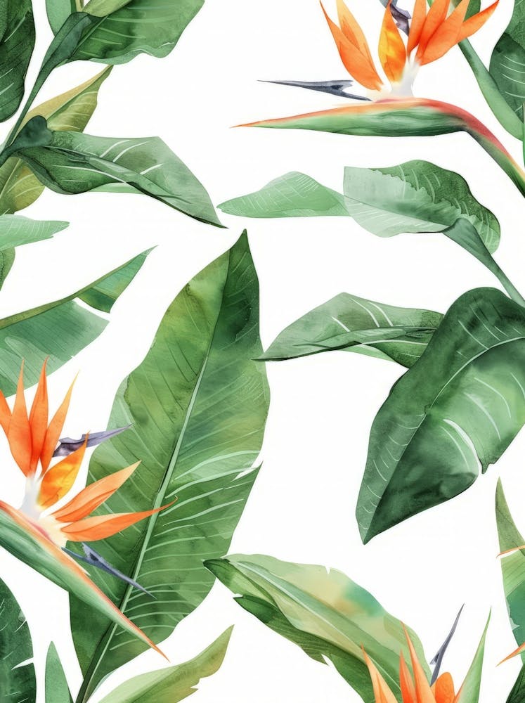 Bird Of Paradise Seamless Pattern 3