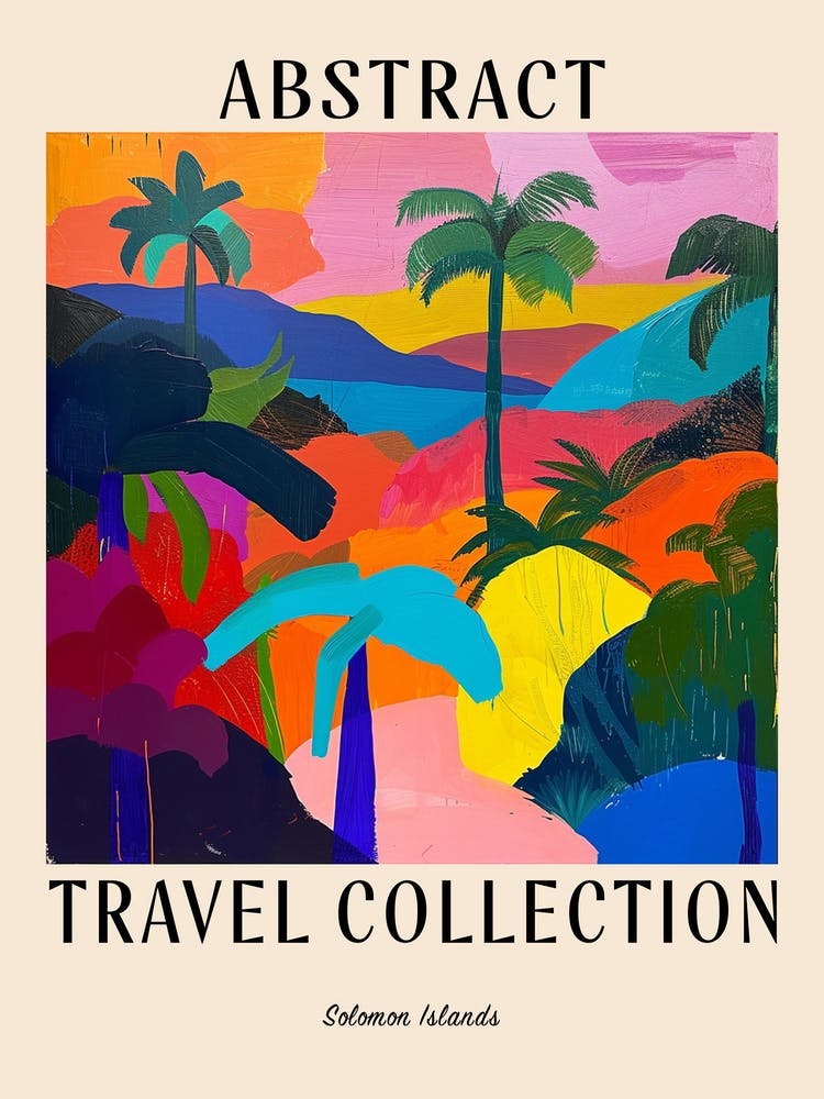 Abstract Travel Collection Poster Solomon Islands 4