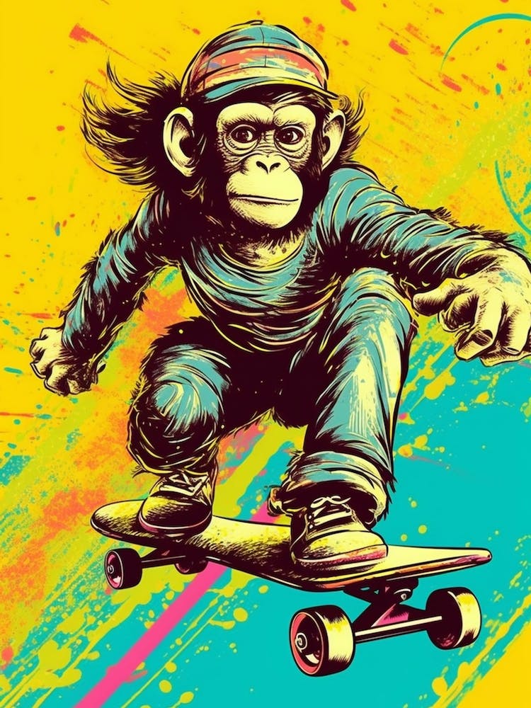Monkey Skateboarding