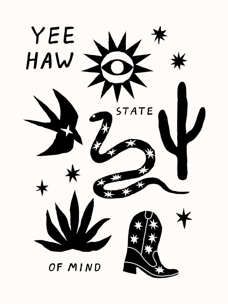 Yee Haw State of Mind Western Poster