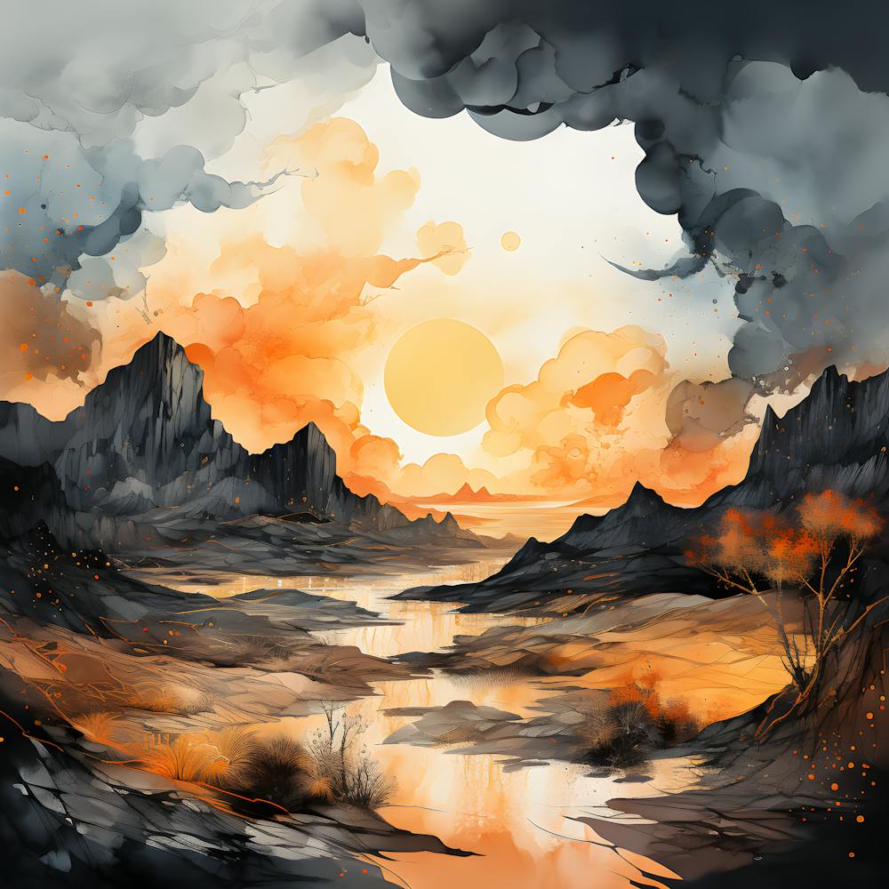 Sunset In The Mountains