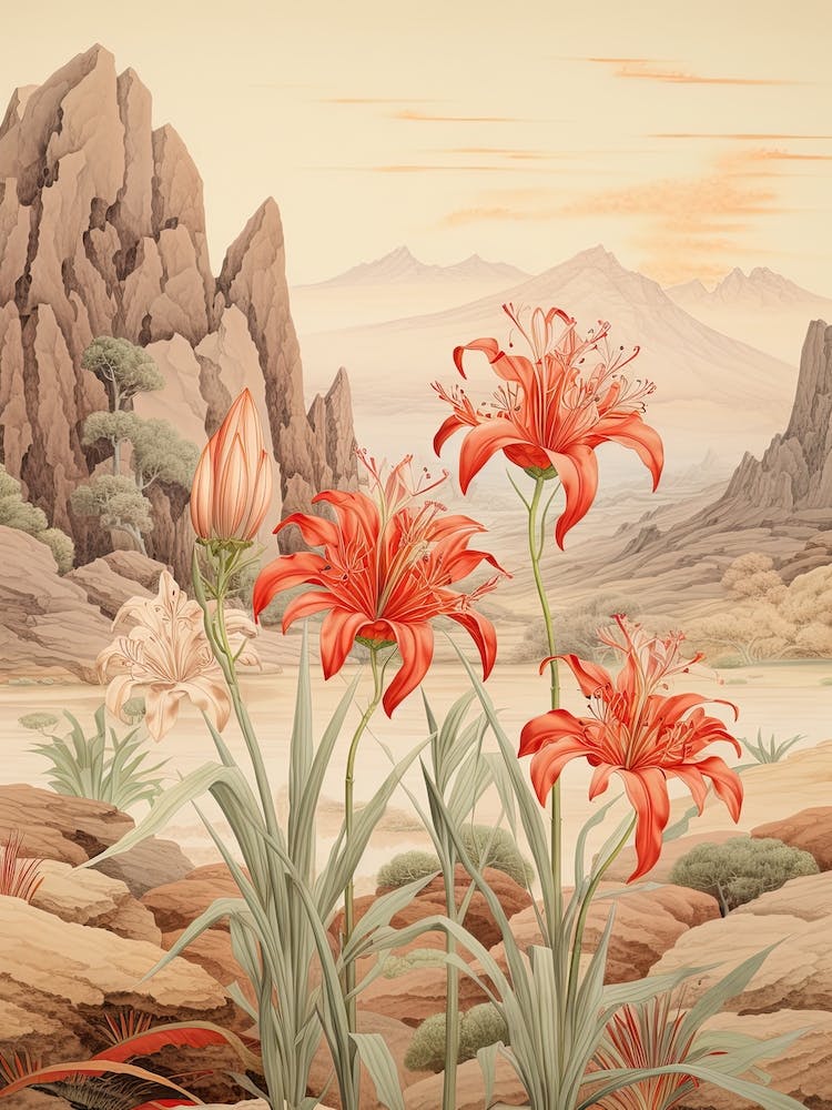 Chinese Spider Lily  Flower Victorian Style 2