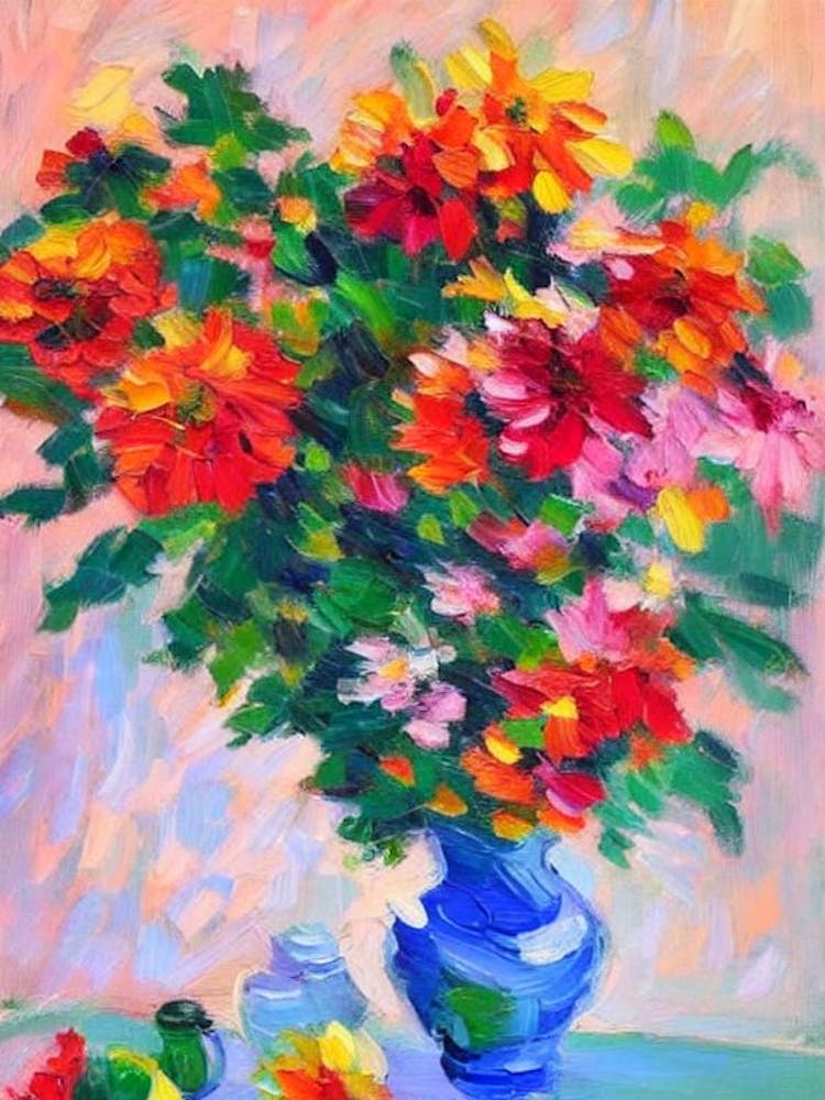 Chrysanthemums  Matisse Style Flower