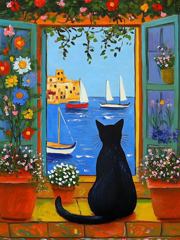 Cat Looking Out Window 1